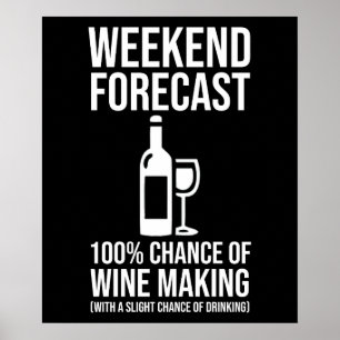 Weekend Forecast - 100% Chance of Wine Making Poster