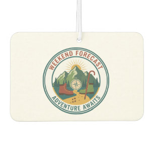 Weekend Forecast Adventure Awaits Hiking Mountain Car Air Freshener
