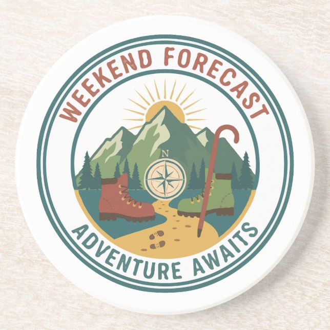 Weekend Forecast Adventure Awaits Hiking Mountain  Coaster (Front)