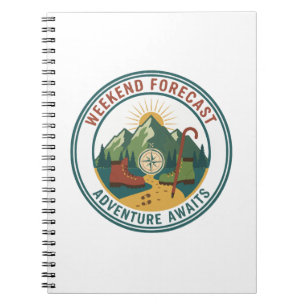 Weekend Forecast Adventure Awaits Hiking Mountain  Notebook