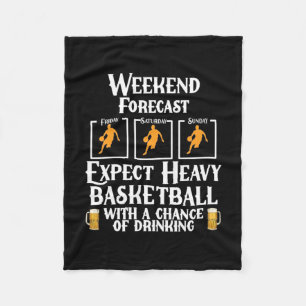 Weekend Forecast Basketball And Beer Fleece Blanket