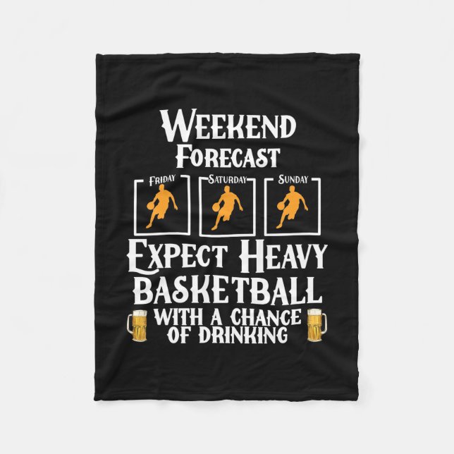 Weekend Forecast Basketball And Beer Fleece Blanket (Front)