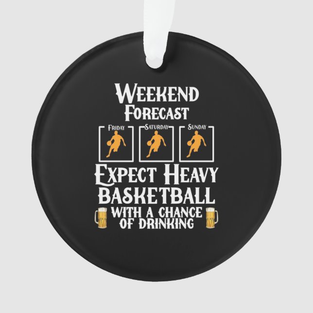 Weekend Forecast Basketball And Beer Ornament (Front)
