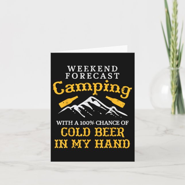 Weekend Forecast Camping Funny Camp Camper Dad Men Card (Front)
