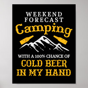 Weekend Forecast Camping Funny Camp Camper Dad Men Poster