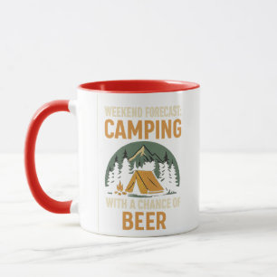 Weekend forecast camping with a chance of bear mug