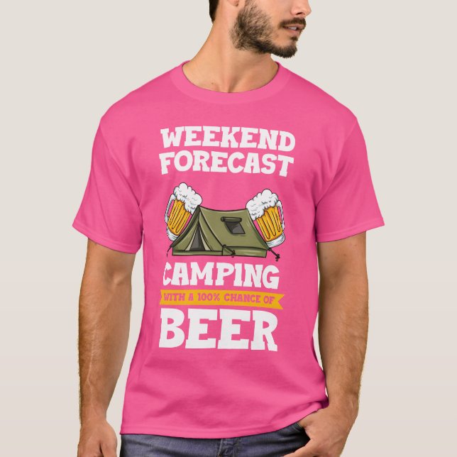 Weekend Forecast Camping With A Chance Of Beer boy T-Shirt (Front)