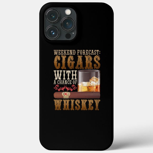 Weekend Forecast Cigars And Whiskey Scotch Case-Mate iPhone Case (Back)