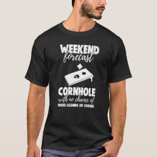 Weekend Forecast Cornhole With No Chance Funny Men T-Shirt
