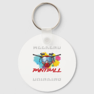 Weekend Forecast Paintball Player Drinking Gift Key Ring