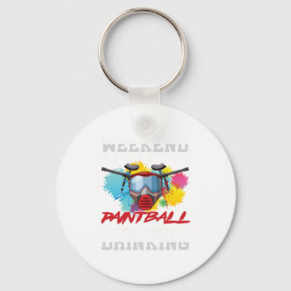 Weekend Forecast Paintball Player Drinking Gift Key Ring