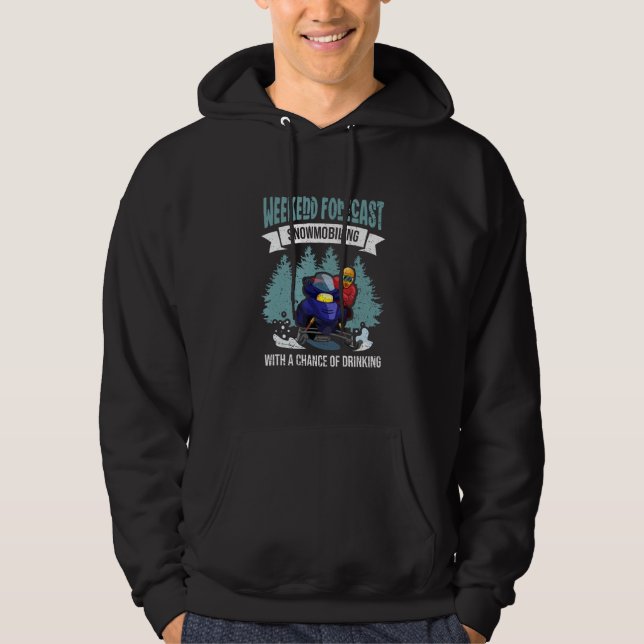 Weekend Forecast Snowcross  Snowmobiling Hoodie (Front)