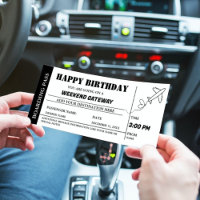 Weekend Getaway Birthday Boarding pass Ticket Invi