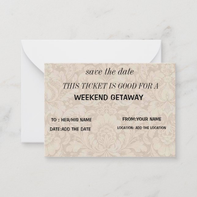 Weekend Getaway Gift  Card (Front)