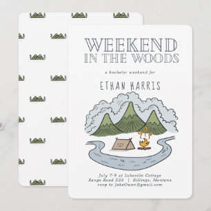 Weekend in the Woods   Bachelor Party Invitation
