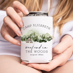 Weekend in the Woods Camping Bachelorette Can Cooler