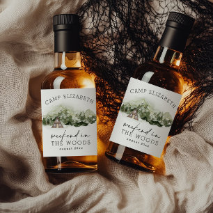 Weekend in the Woods Camping Bachelorette Liquor Bottle Label