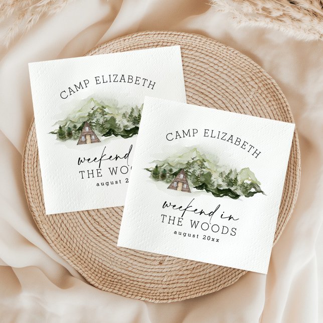 Weekend in the Woods Camping Bachelorette Napkin (Creator Uploaded)