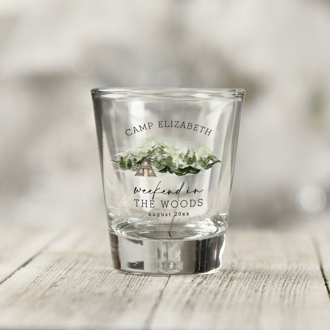 Weekend in the Woods Camping Bachelorette Shot Glass (Creator Uploaded)