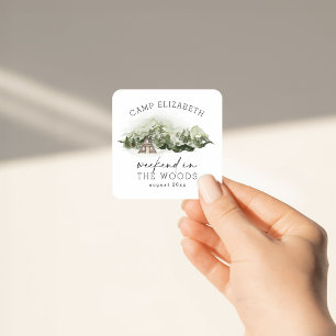 Weekend in the Woods Camping Bachelorette Square Sticker
