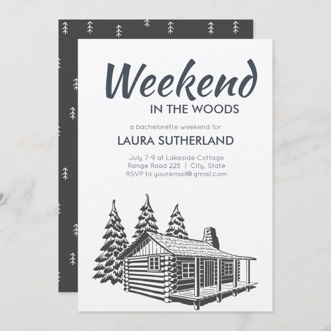 Weekend in the Woods Party Invitation (Front/Back)