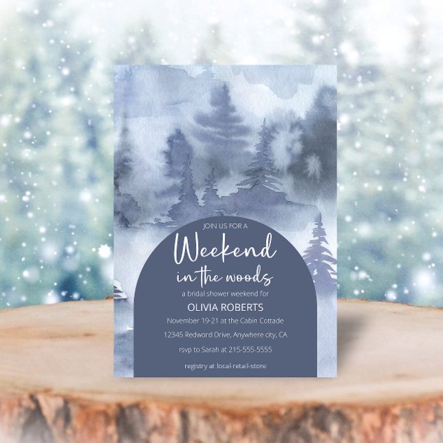 Weekend in the woods winter Forest  Bridal Shower  Invitation (Creator Uploaded)