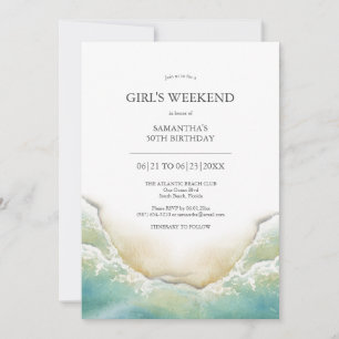 Weekend Invitations Watercolor Shoreline