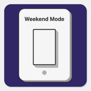 Weekend Mode Toggle Minimal UI Design Square Sticker