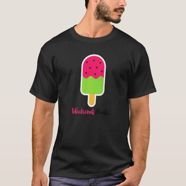 Weekend Mode Watermelon Icecream For Beach Fun T-Shirt (Front)