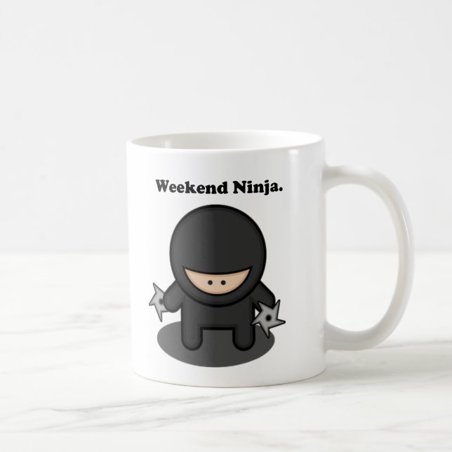 Weekend Ninja Funny Cute Japan Cartoon Coffee Mug (Right)
