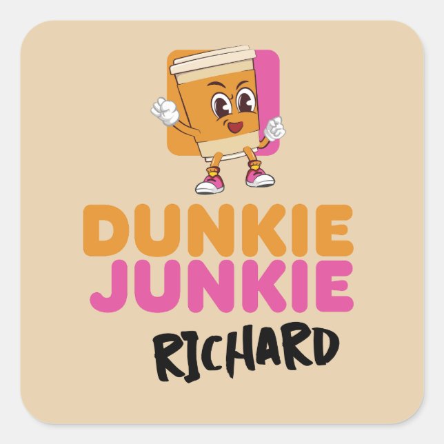 Weekend Scramble Golf Dad Dunkie Junkie Name Square Sticker (Front)