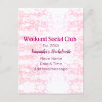 Weekend Social club pink glitter bachelorette part