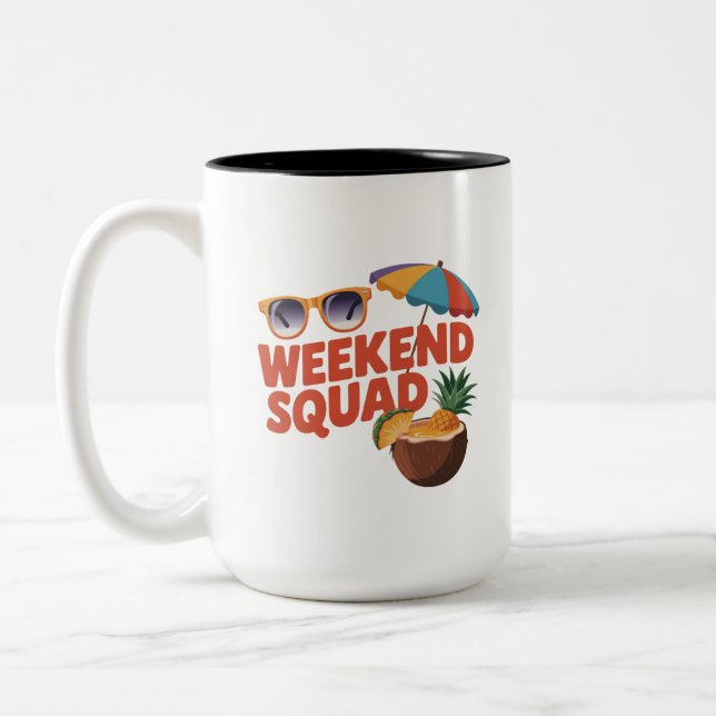 Weekend Squad Two-Tone Coffee Mug (Left)