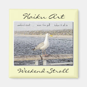 Weekend Stroll Haiku Art Magnet