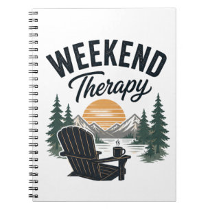 Weekend Therapy Mountain Sunset Nature Relax Notebook