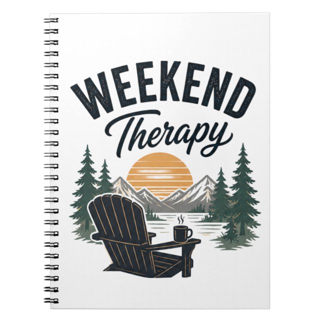 Weekend Therapy Mountain Sunset Nature Relax  Notebook (Front)