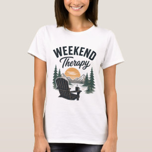 Weekend Therapy Mountain Sunset Nature Relax  T-Shirt