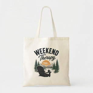 Weekend Therapy Mountain Sunset Nature Relax Tote Bag