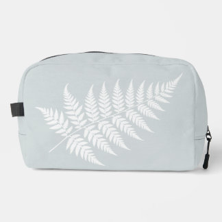Weekend Travel Dusty Blue White Fern Dopp Kit