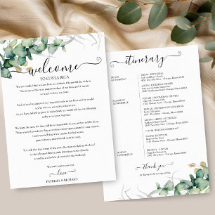 Weekend Wedding Itinerary For Guests Greenery