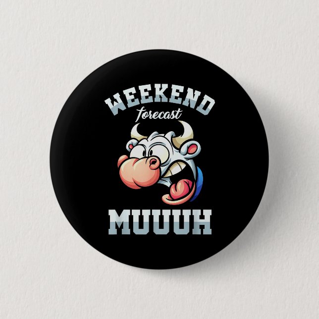 Weekend Week Forecast Friday Vacation Workweek Gif 6 Cm Round Badge (Front)