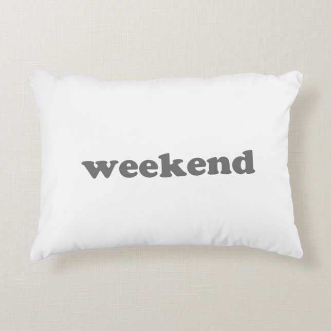 Weekend white grey modern typography fun cool decorative cushion (Front)