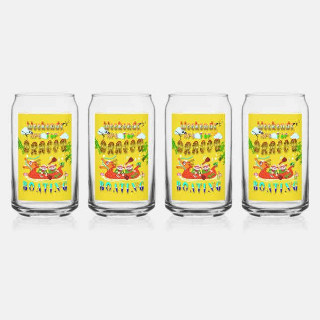 Weekends Are For Dragon Boating Can Glass (Front)