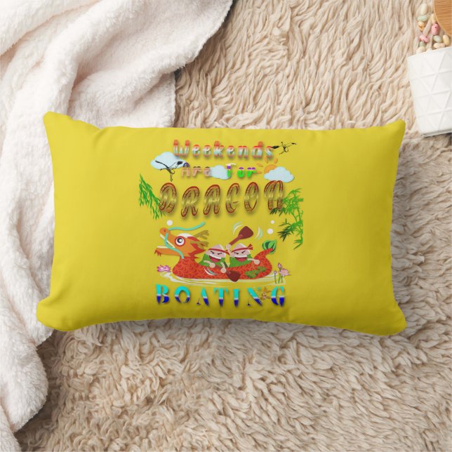 Weekends Are For Dragon Boating Lumbar Cushion (Blanket)