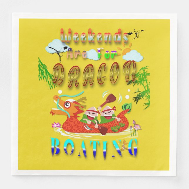 Weekends Are For Dragon Boating Napkin (Front)
