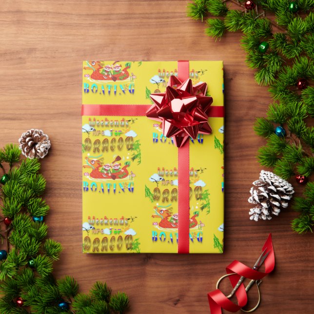 Weekends Are For Dragon Boating Wrapping Paper (Holiday Gift)