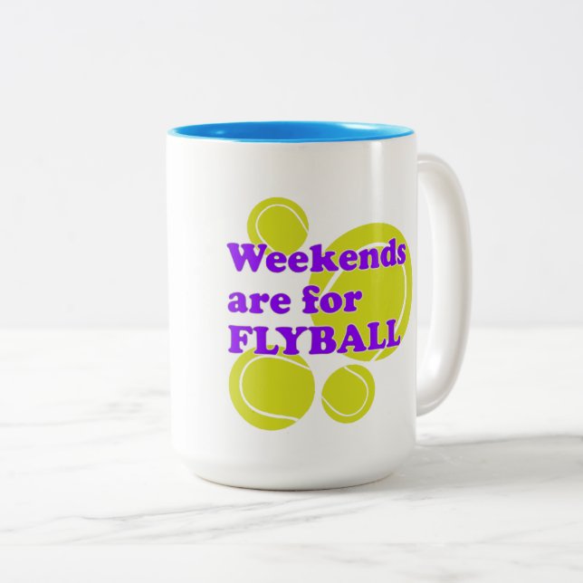 Weekends are for FLYBALL Two-Tone Coffee Mug (Front Right)