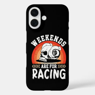 Weekends Are For Racing Funny Dirt Bike Art Engine iPhone 16 Case