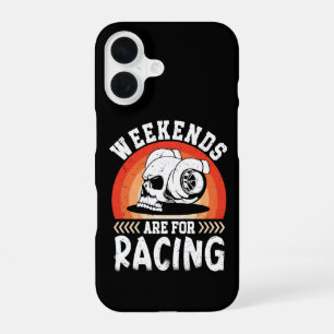 Weekends Are For Racing Funny Dirt Bike Art Engine iPhone 16 Case