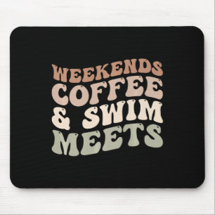 Weekends Coffee And Swim Meets Retro Coffee Lover Mouse Pad